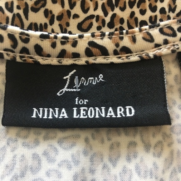 Nina Leonard Animal Print V-Neck Maxi Dress M-L - Picture 2 of 10